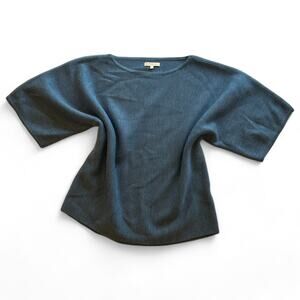 Ann Mashburn 100% Extra Fine Merino Wool Short Sleeve Knit Top Small